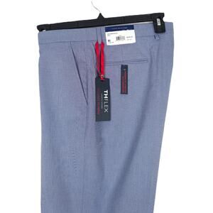 Tommy Hilfiger Mens Modern Fit Dress Pants 38x34 Blue Stretch Cotton Chambray